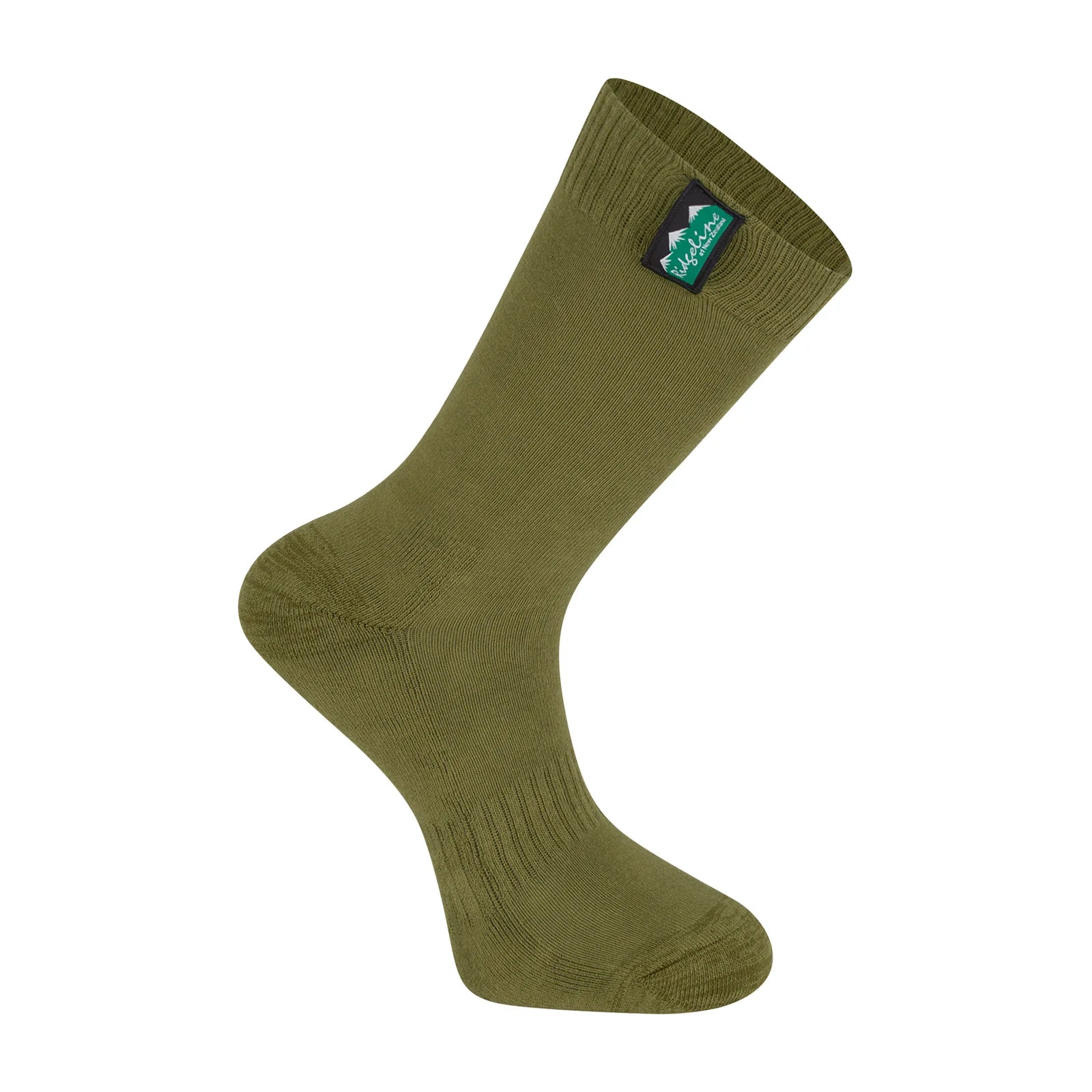 Ridgeline Cotton Work Socks Mid Length 3 Pack - Olive Multi