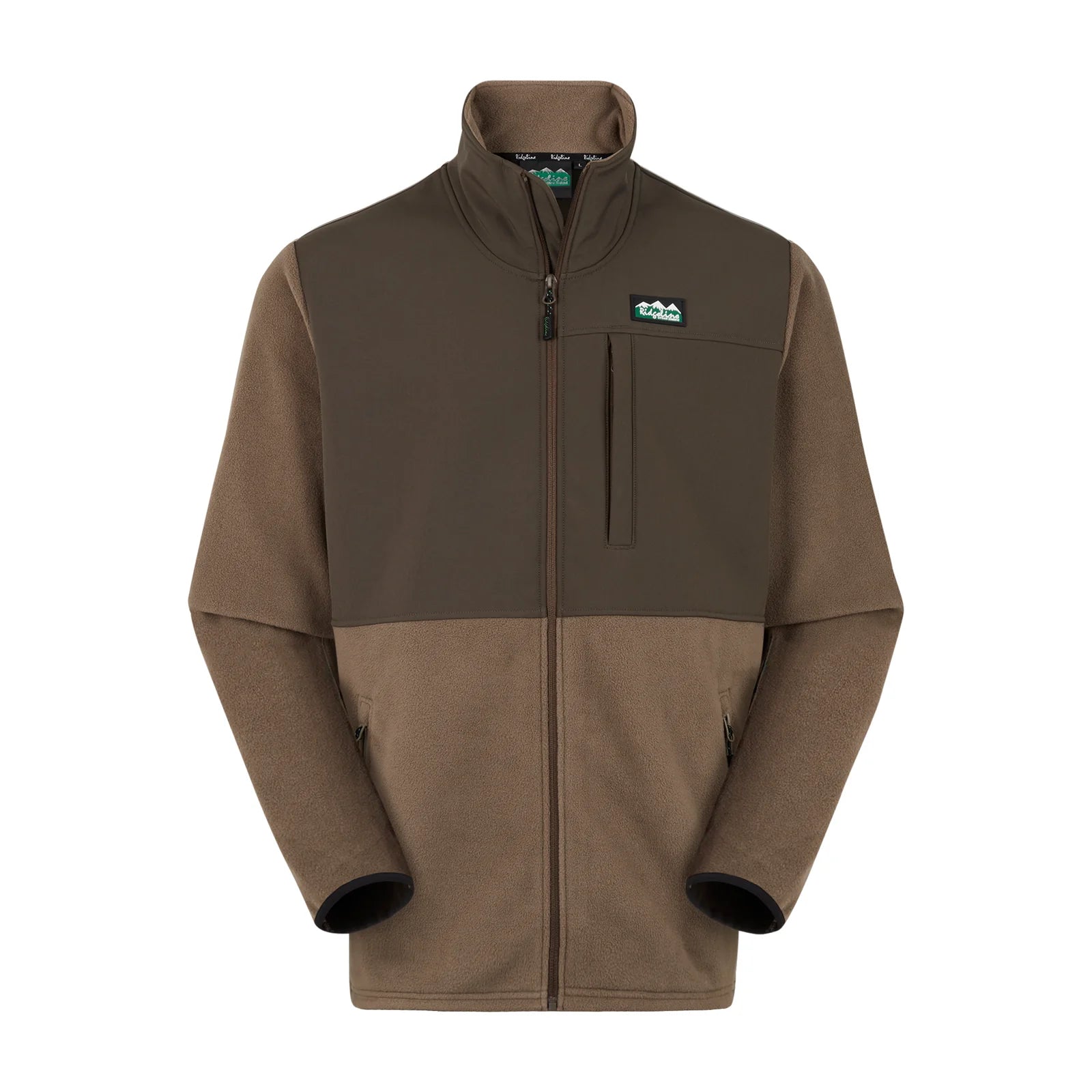 Ridgeline Hybrid Fleece Jacket - Bark/Light Bark