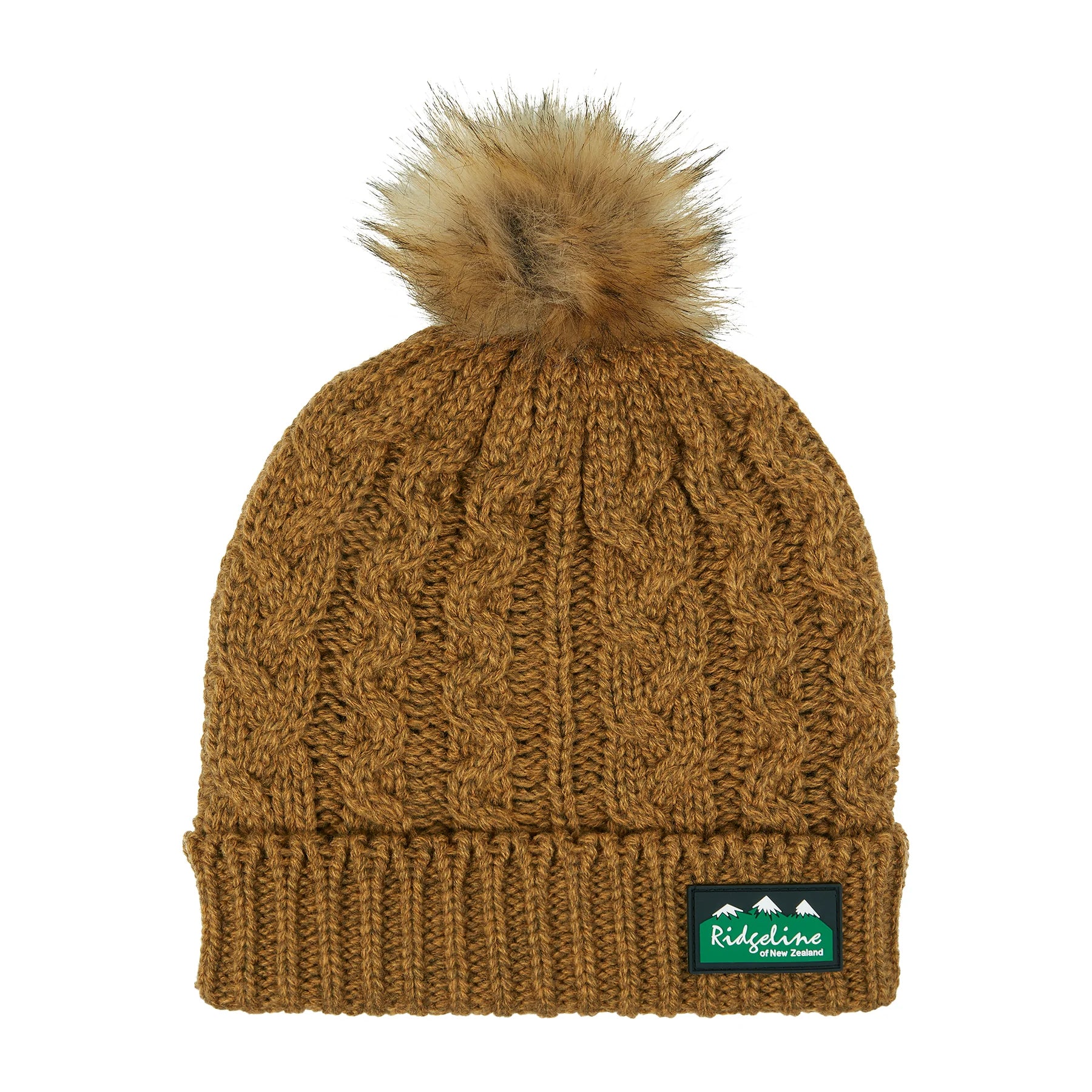 Ridgeline Nordic Fleck Bobble Hat - Ochre