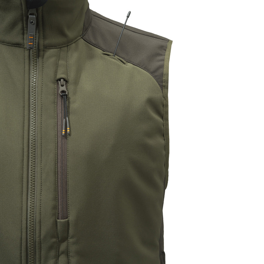 Beretta Butte Softshell Vest - Moss/Brown Bark