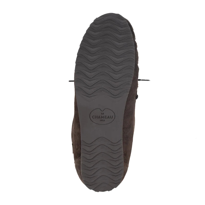 Le Chameau Moccasin Maison Slippers - Marron Fonce