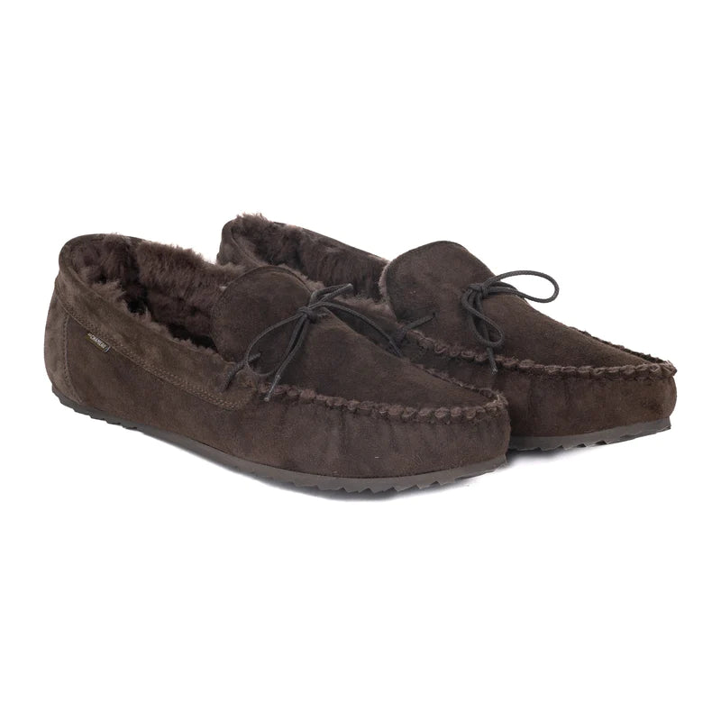 Le Chameau Moccasin Maison Slippers - Marron Fonce