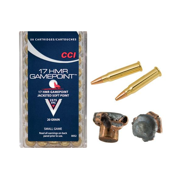 CCI 17 HMR 20 Grain Jacketed Soft Point Bullets