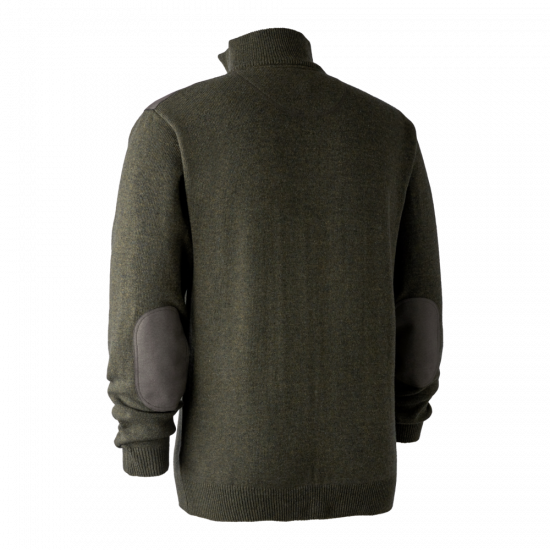 Deerhunter Sheffield Knit with Zip Neck - Green Melange (356)