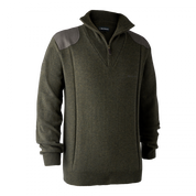 Deerhunter Sheffield Knit with Zip Neck - Green Melange (356)