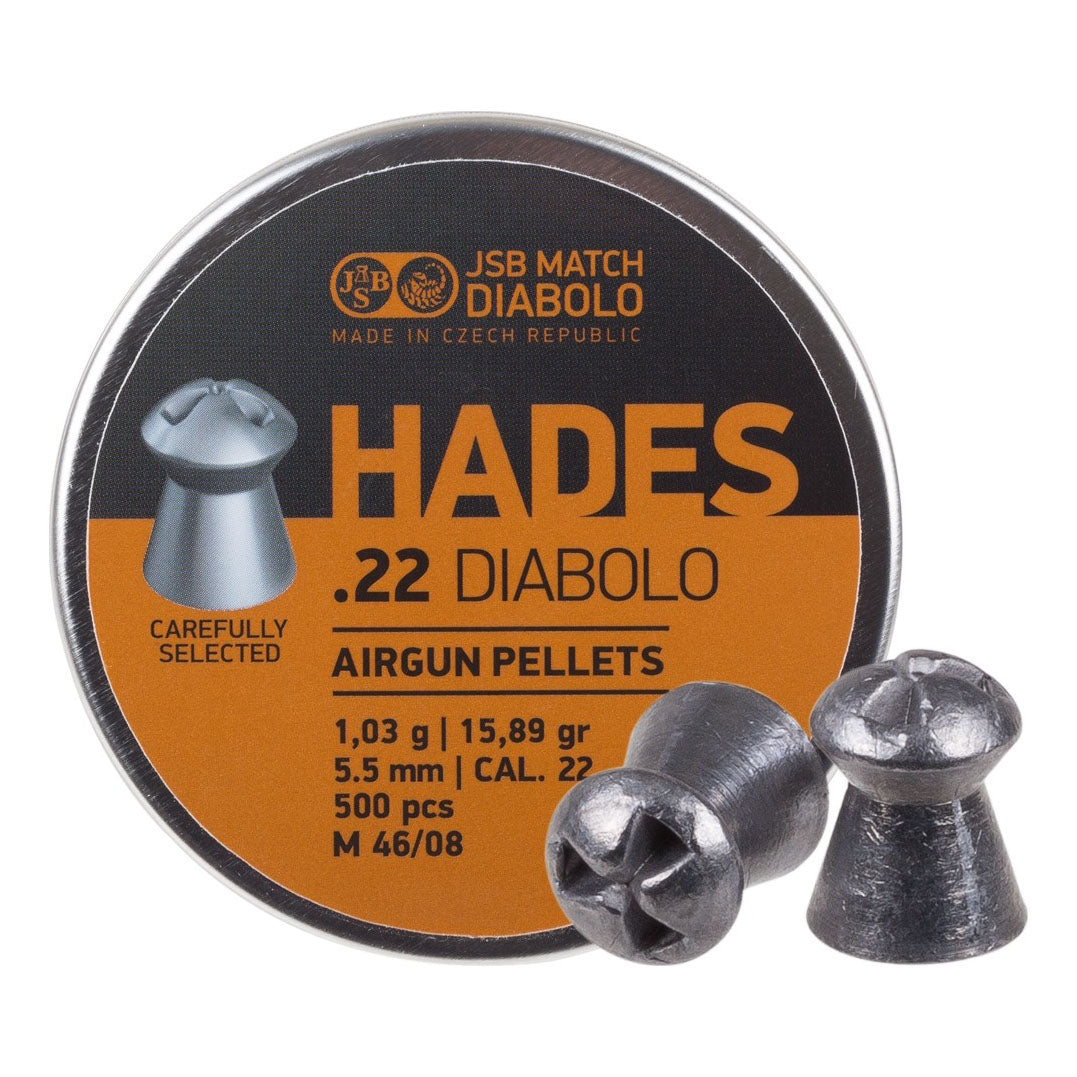 JSB Hades .22 Diabolo Airgun Pellets - 500 Tin