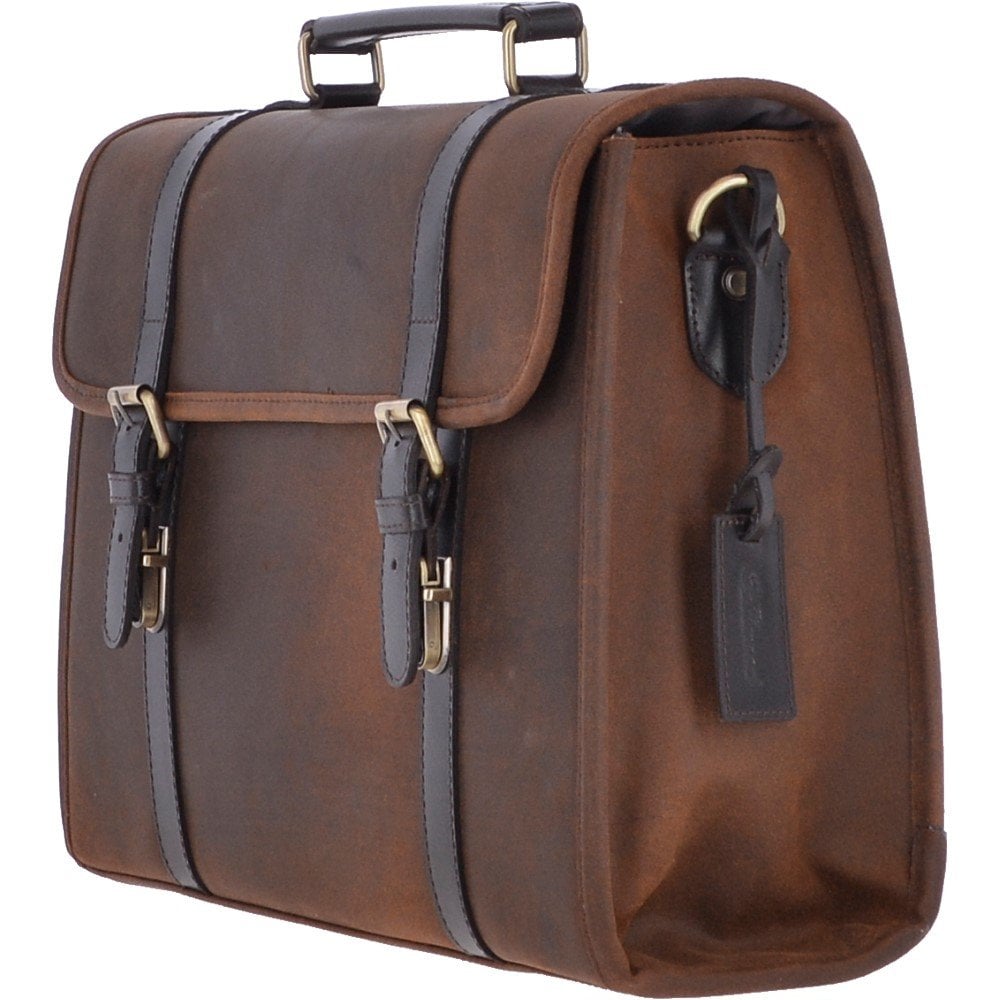 Ashwood Walter Cow Oily Leather Briefcase